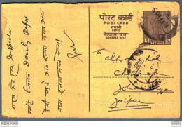 India Postal Stationery Ashoka 6p To Jaipur - Postcards