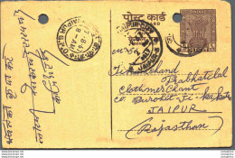 India Postal Stationery Ashoka 6p Jaipur Cds - Postcards