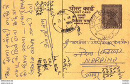 India Postal Stationery Ashoka 6p To Narpaina - Postcards