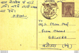 India Postal Stationery Ashoka 6p To Balotra - Postcards