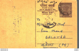 India Postal Stationery Ashoka 6p To Balotra - Postcards