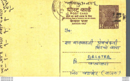 India Postal Stationery Ashoka 6p To Balotra Shah Meramcahnd Pirchand Ahmedabad - Postcards