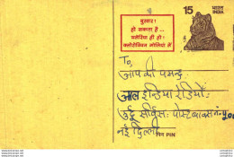 India Postal Stationery Tiger 15 - Postcards