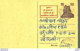 India Postal Stationery Tiger 15 - Postcards