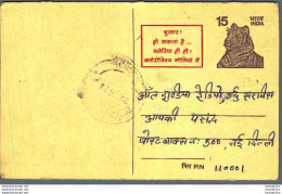 India Postal Stationery Tiger 15 - Postcards