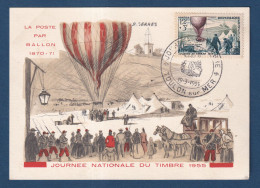 France - FDC - Premier Jour - Carte Maximum - Journée Du Timbre - 1955 - 1950-1959