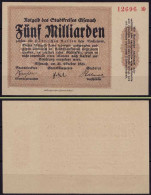 Thüringen Stadtkreis Eisenach 5 Milliarden Mark 1923 UNC    (ca694 - Other & Unclassified