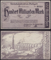 Reichsbahn Stuttgart 100 Milliarden Mark 1923 Reihe 1   (ca719 - Altri & Non Classificati