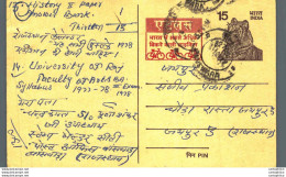 India Postal Stationery Tiger 15 Bike Cycle - Postkaarten