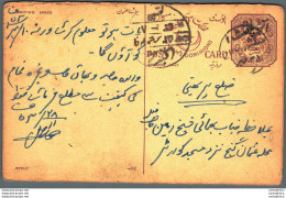 '"''India Postal Stationery Arms 4p Arms Nizam''''s Dominions''"' - Postkaarten