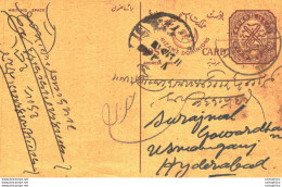 '"''India Postal Stationery Arms 4p Arms Nizam''''s Dominions To Hyderabad Ramnath Laxminarayan Bezwada''"' - Cartoline Postali