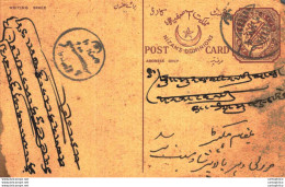 '"''India Postal Stationery Arms 4p Arms Nizam''''s Dominions''"' - Cartoline Postali