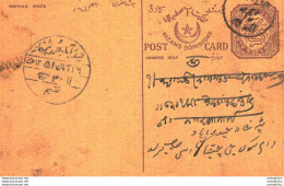 '"''India Postal Stationery Arms 4p Arms Nizam''''s Dominions''"' - Cartoline Postali