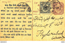 '"''India Postal Stationery Arms 4p Arms Nizam''''s Dominions''"' - Cartoline Postali