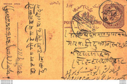 '"''India Postal Stationery Arms 4p Arms Nizam''''s Dominions''"' - Cartoline Postali