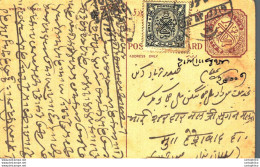 '"''India Postal Stationery Arms 4p Arms Nizam''''s Dominions''"' - Cartoline Postali