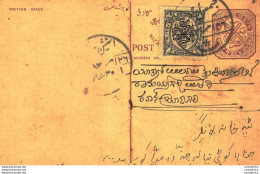 '"''India Postal Stationery Arms 4p Arms Nizam''''s Dominions''"' - Cartoline Postali