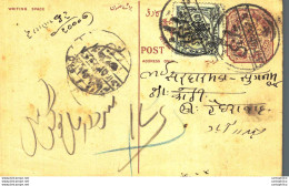 '"''India Postal Stationery Arms 4p Arms Nizam''''s Dominions''"' - Ansichtskarten