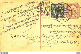 '"''India Postal Stationery Arms 4p Arms Nizam''''s Dominions''"' - Cartoline Postali