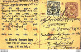 '"''India Postal Stationery Arms 4p Arms Nizam''''s Dominions To Hydrabad''"' - Postcards