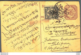 '"''India Postal Stationery Arms 4p Arms Nizam''''s Dominions To Hydrabad''"' - Ansichtskarten