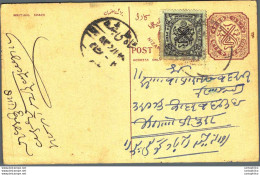 '"''India Postal Stationery Arms 4p Arms Nizam''''s Dominions''"' - Cartoline Postali