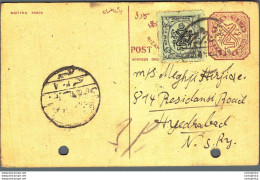 '"''India Postal Stationery Arms 4p Arms Nizam''''s Dominions''"' - Cartoline Postali