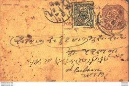 '"''India Postal Stationery Arms 4p Arms Nizam''''s Dominions''"' - Cartoline Postali