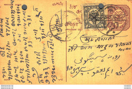 '"''India Postal Stationery Arms 4p Arms Nizam''''s Dominions''"' - Cartoline Postali