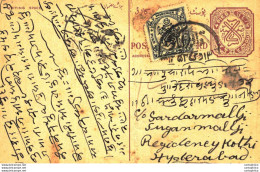 '"''India Postal Stationery Arms 4p Arms Nizam''''s Dominions''"' - Cartoline Postali