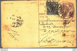 '"''India Postal Stationery Arms 4p Arms Nizam''''s Dominions''"' - Cartoline Postali