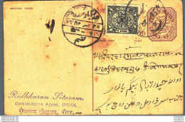 '"''India Postal Stationery Arms 4p Arms Nizam''''s Dominions Nizam''''s Dominions Ridkkaran Sitaram Bidar''"' - Cartoline Postali