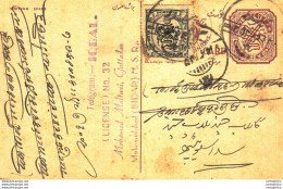 '"''India Postal Stationery Arms 4p Arms Nizam''''s Dominions Nizam''''s Dominions Mohamedabad Bidar''"' - Cartoline Postali