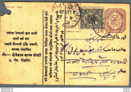 '"''India Postal Stationery Arms 4p Arms Nizam''''s Dominions Nizam''''s Dominions''"' - Cartoline Postali