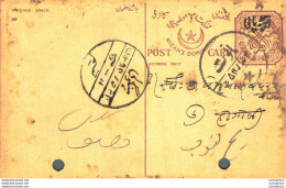 '"''India Postal Stationery Arms 4p Arms Nizam''''s Dominions''"' - Cartoline Postali