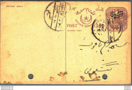 '"''India Postal Stationery Arms 4p Arms Nizam''''s Dominions''"' - Cartoline Postali