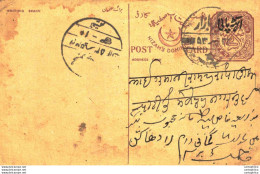 '"''India Postal Stationery Arms 4p Arms Nizam''''s Dominions''"' - Cartoline Postali