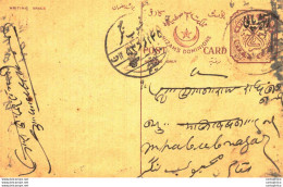 '"''India Postal Stationery Arms 4p Arms Nizam''''s Dominions''"' - Cartoline Postali