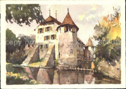 11691714 Hallwil Schloss Hallwil Aquarell Hallwil - Autres & Non Classés