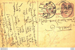 '"''India Postal Stationery Arms 4p Arms Nizam''''s Dominions''"' - Cartoline Postali