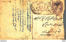 '"''India Postal Stationery Arms 4p Arms Nizam''''s Dominions''"' - Cartoline Postali