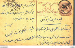 '"''India Postal Stationery Arms 4p Arms Nizam''''s Dominions''"' - Cartoline Postali