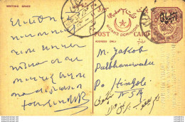 '"''India Postal Stationery Arms 4p Arms Nizam''''s Dominions To Hingoli''"' - Ansichtskarten