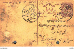 '"''India Postal Stationery Arms 4p Arms Nizam''''s Dominions''"' - Ansichtskarten