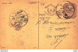 '"''India Postal Stationery Arms 4p Arms Nizam''''s Dominions''"' - Cartoline Postali