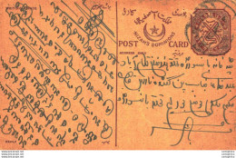 '"''India Postal Stationery Arms 4p Arms Nizam''''s Dominions''"' - Cartoline Postali