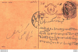 '"''India Postal Stationery Arms 4p Arms Nizam''''s Dominions''"' - Cartoline Postali