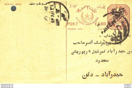 '"''India Postal Stationery Arms 4p Arms Nizam''''s Dominions''"' - Cartoline Postali