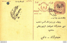 '"''India Postal Stationery Arms 4p Arms Nizam''''s Dominions''"' - Cartoline Postali