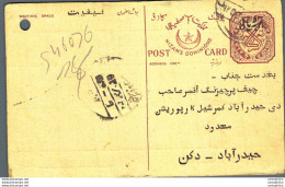 '"''India Postal Stationery Arms 4p Arms Nizam''''s Dominions''"' - Cartoline Postali